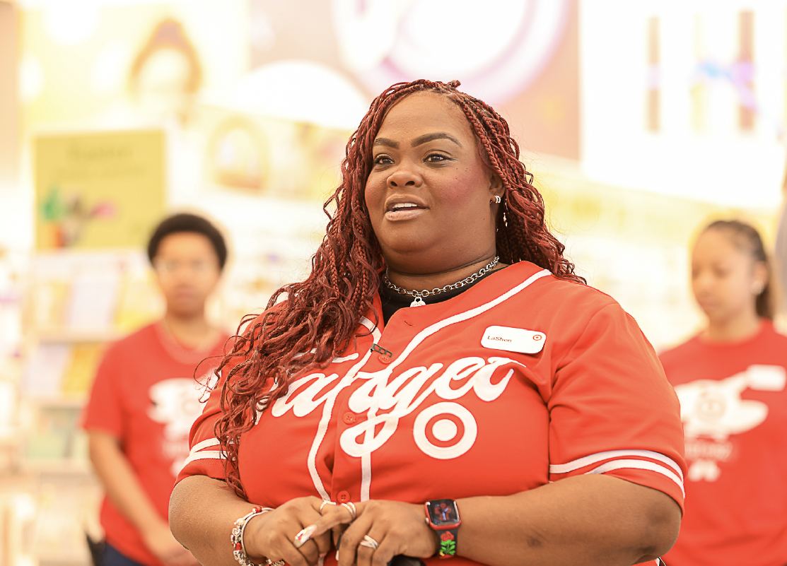 Target team member LaShon surrounded by team members.